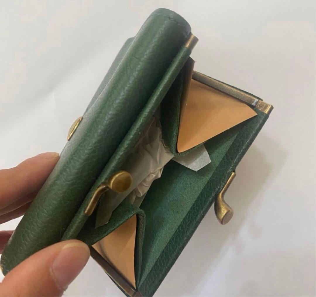 【IL BISONTE】新品　がま口財布　ヴェルデ　グリーン　人気希少