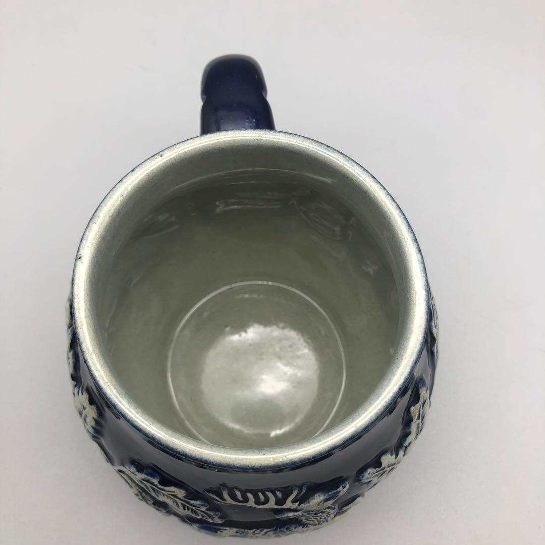 ドイツピューター蓋付き&陶器ビアマグビールジョッキ2点セットビンテージ骨董