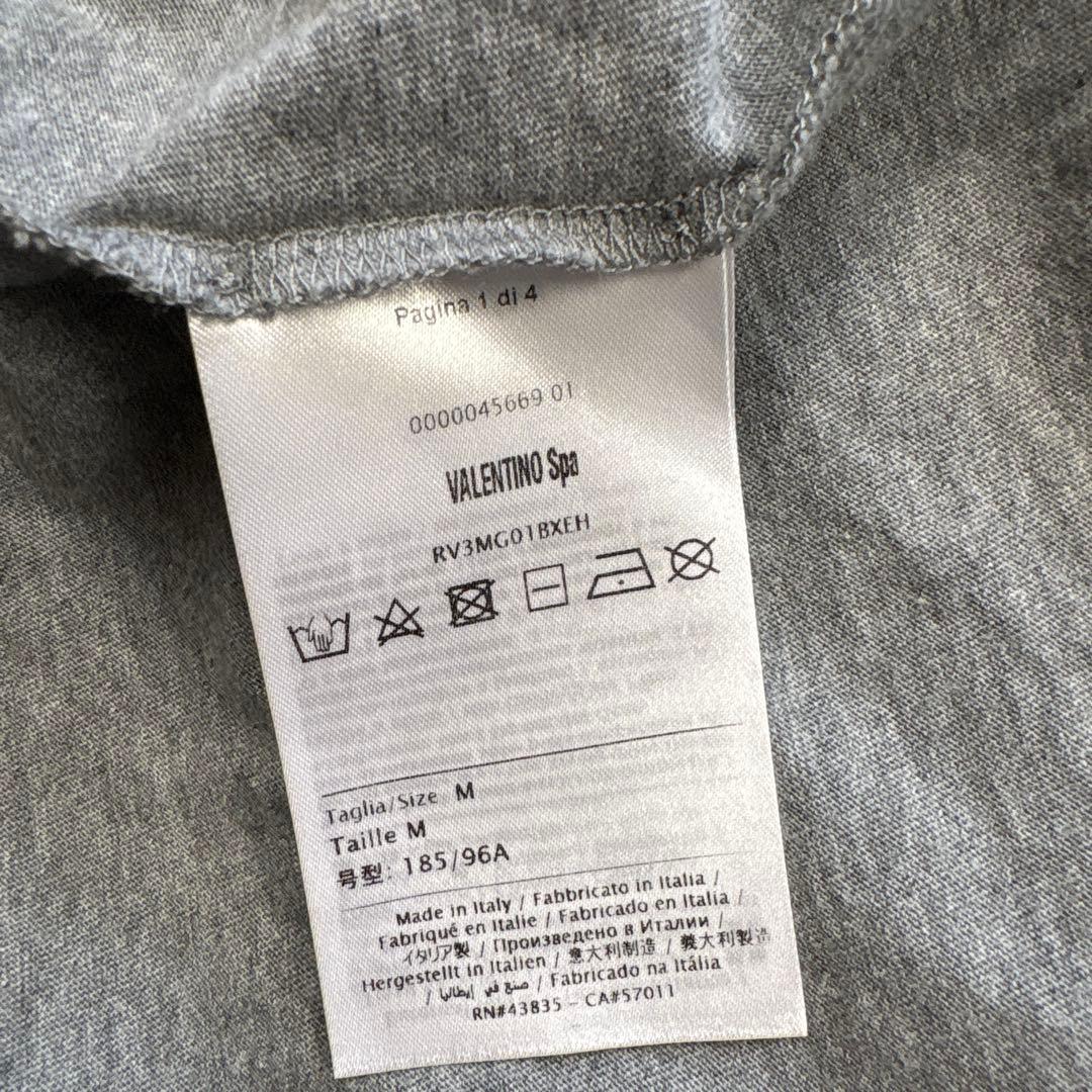 VALENTINO ボックスロゴTシャツ シルバー　グレー