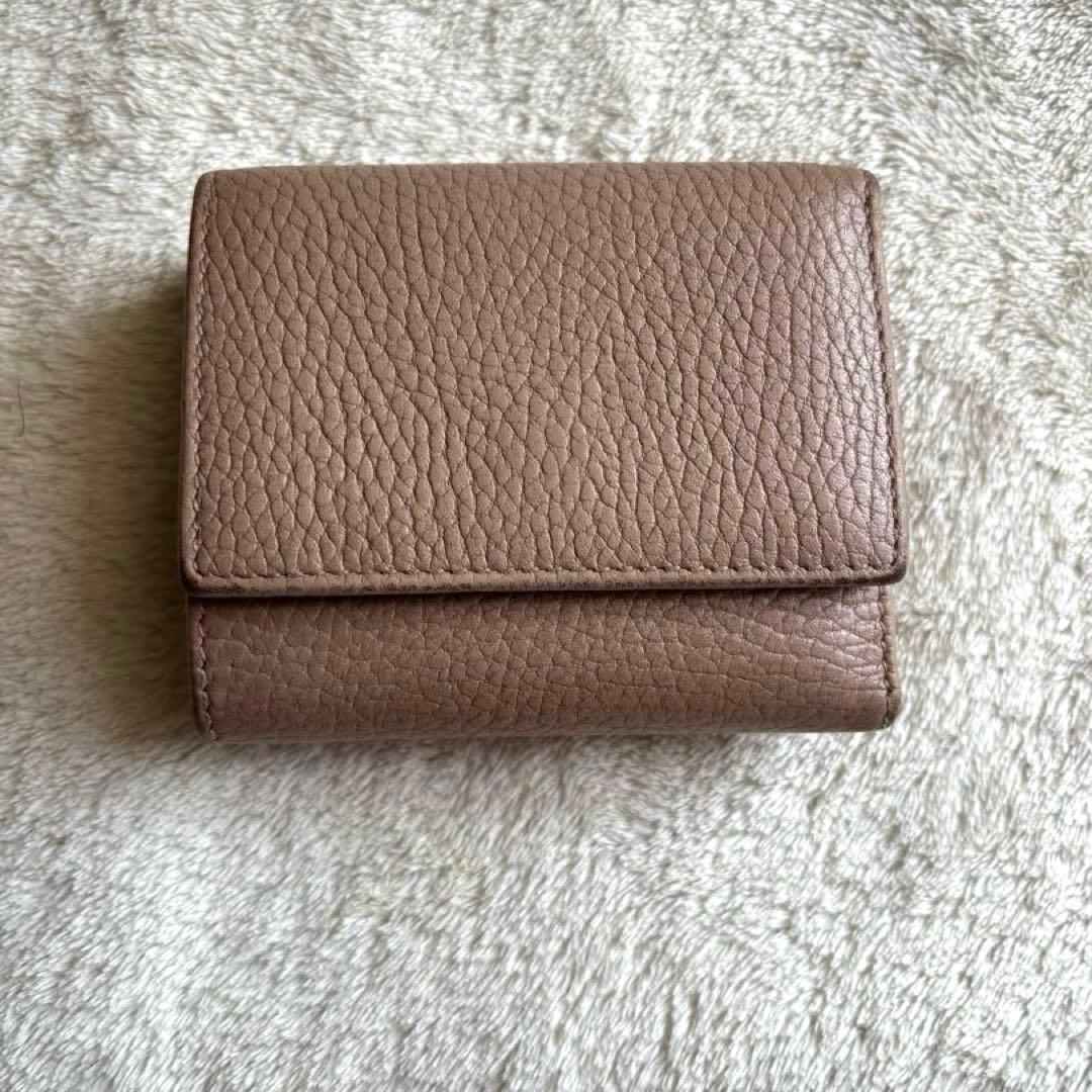GUCCI 三つ折り財布　ピンクベージュ