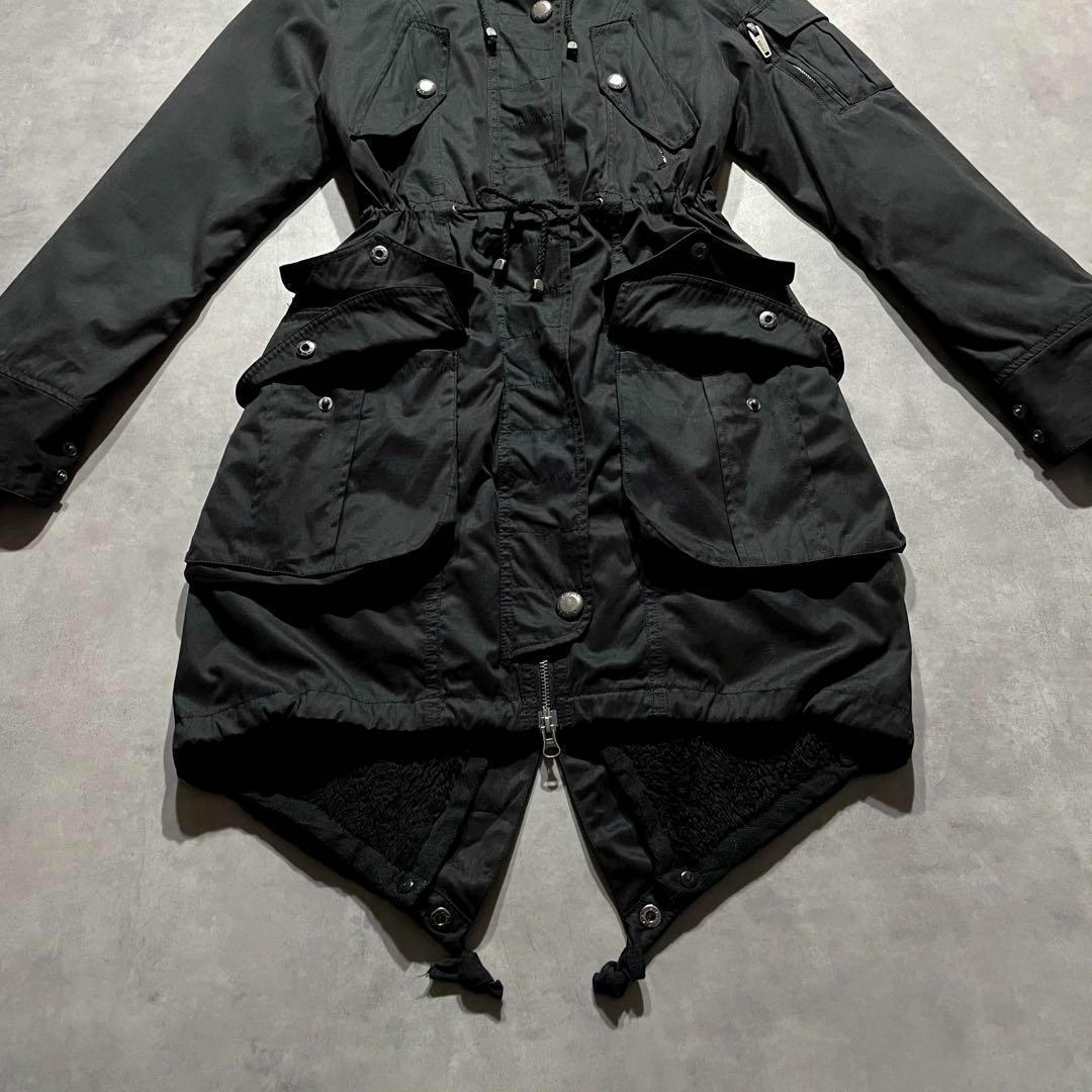 ジャケット・アウター 00s black military fur coat y2k vkei m65