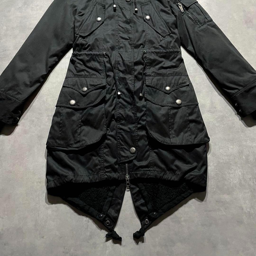 ジャケット・アウター 00s black military fur coat y2k vkei m65