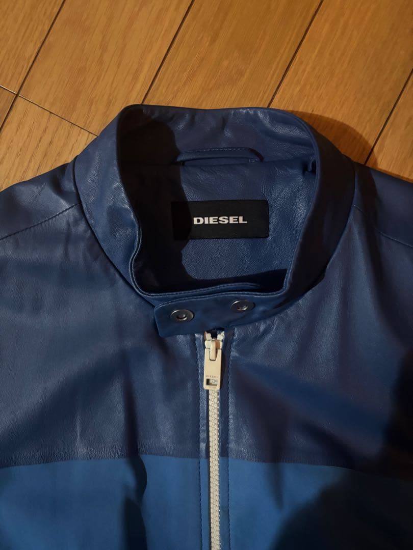DIESE 羊革　ラムレザー　ジャケット　ブルゾン　ブルー　青　Lサイズ