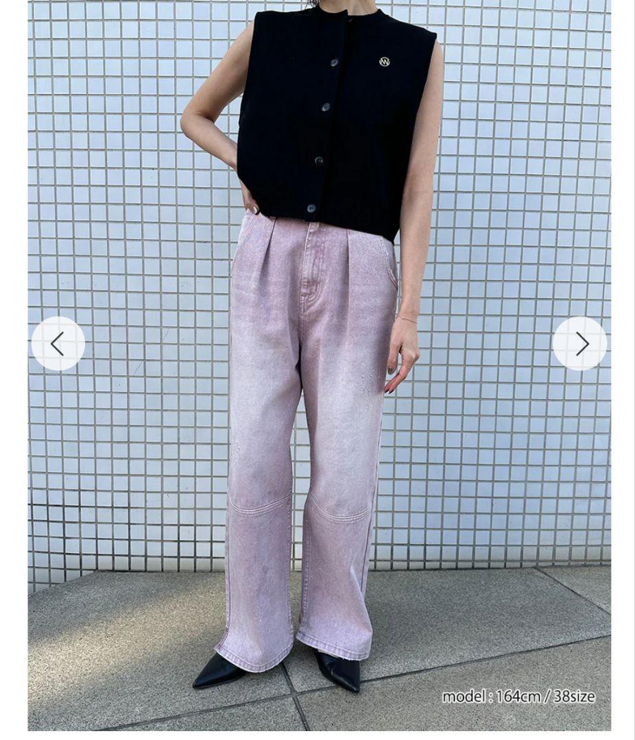 PERSON & PEOPLE YENNピンク ワイドデニムパンツ 36サイズ
