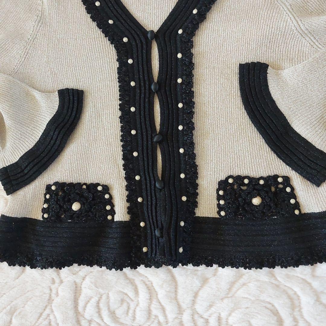 ❣️美品❣️刺繍入りラメニットアンサンブル