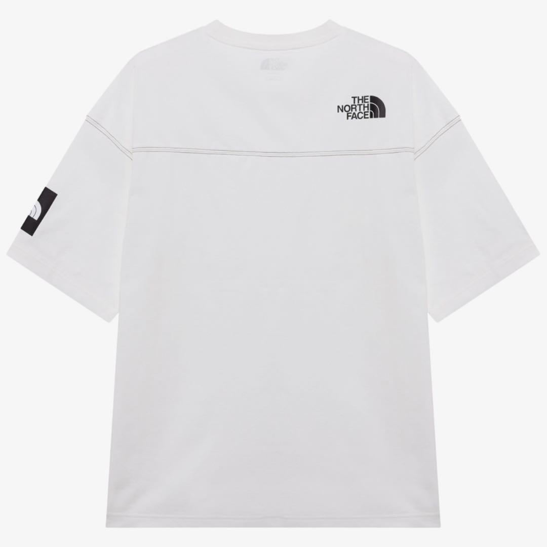 男女兼用✨韓国限定 ノースフェイス ロゴ ステッチ Tシャツ ホワイト　XL