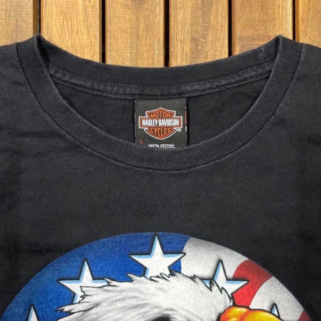 ハーレーダビッドソン イーグルビッグプリント クルーネック 半袖 Tシャツ
