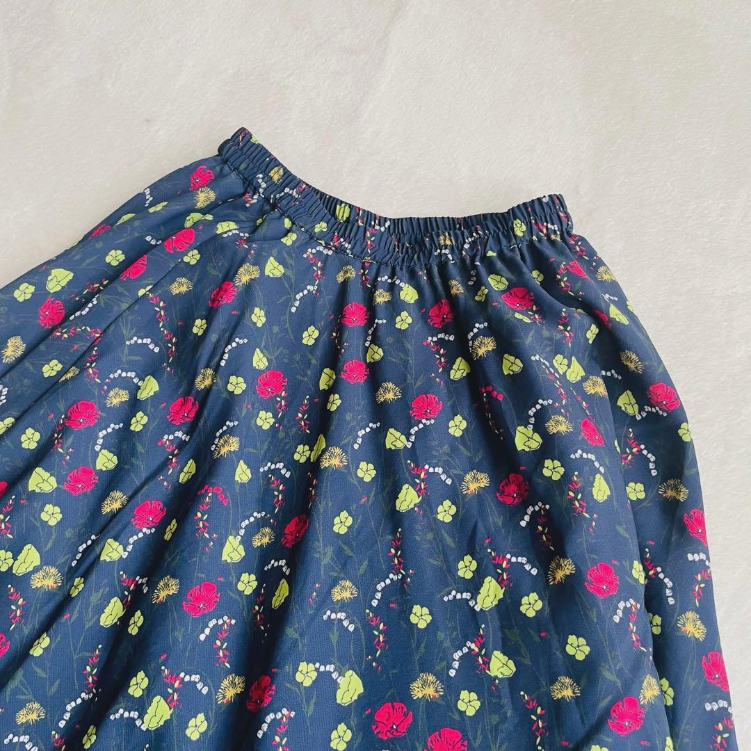 MARIHA マリハ 月影のロングスカート フレア 花柄　ウエストゴム