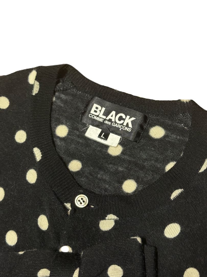 BLACK COMME des GARCONS ドット柄　リボン付きカーディガン