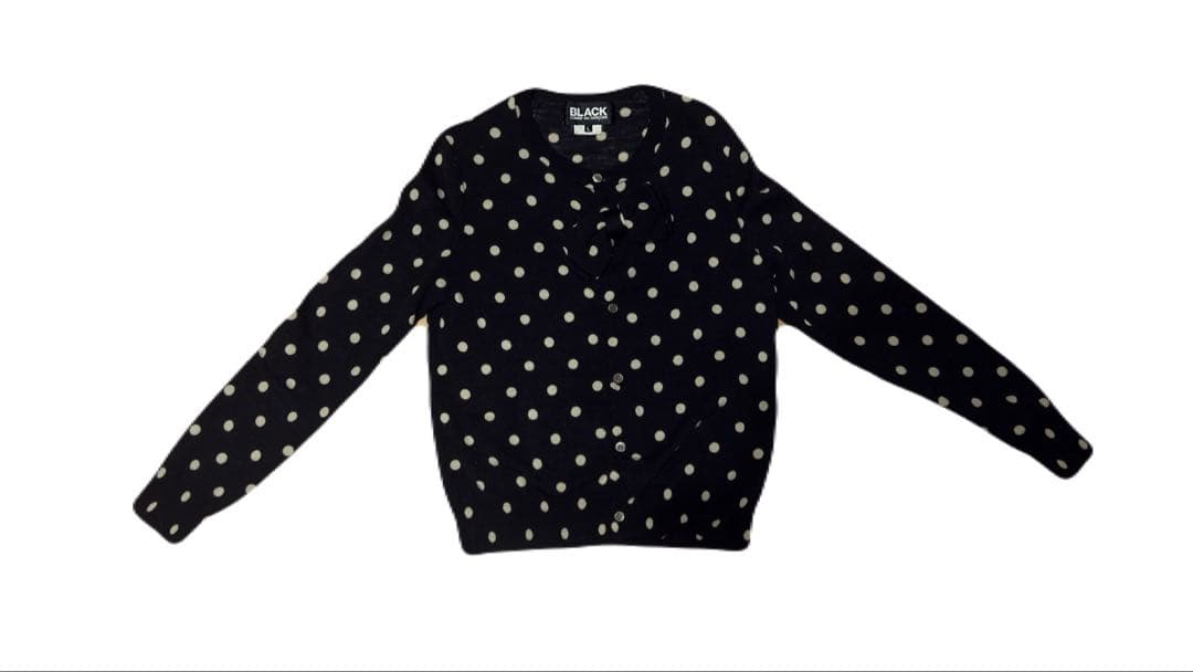 BLACK COMME des GARCONS ドット柄　リボン付きカーディガン