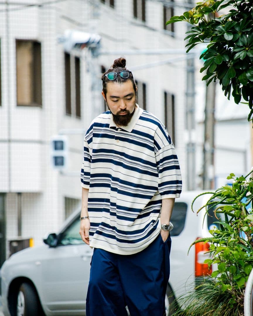 トップス nanamica Stripe Polo Sweater