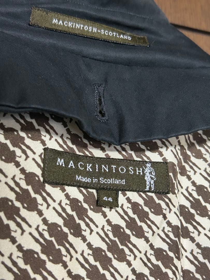 【銘品】マッキントッシュ トレンチコート ベルト＆ライナー付 44 黒ブラック