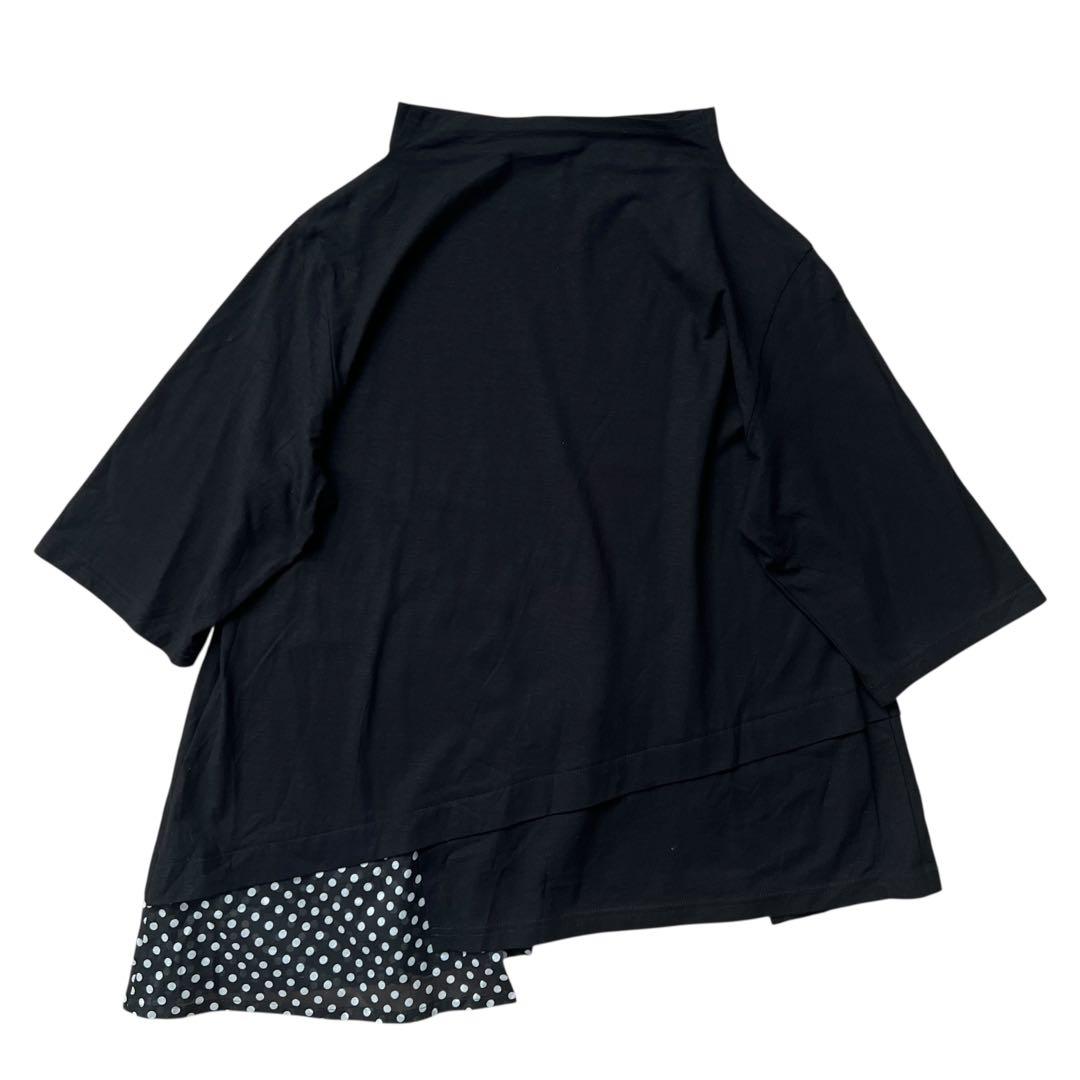慈雨　センソユニコ　アシンメトリー　ドット柄　変形カットソー　Tシャツ　40