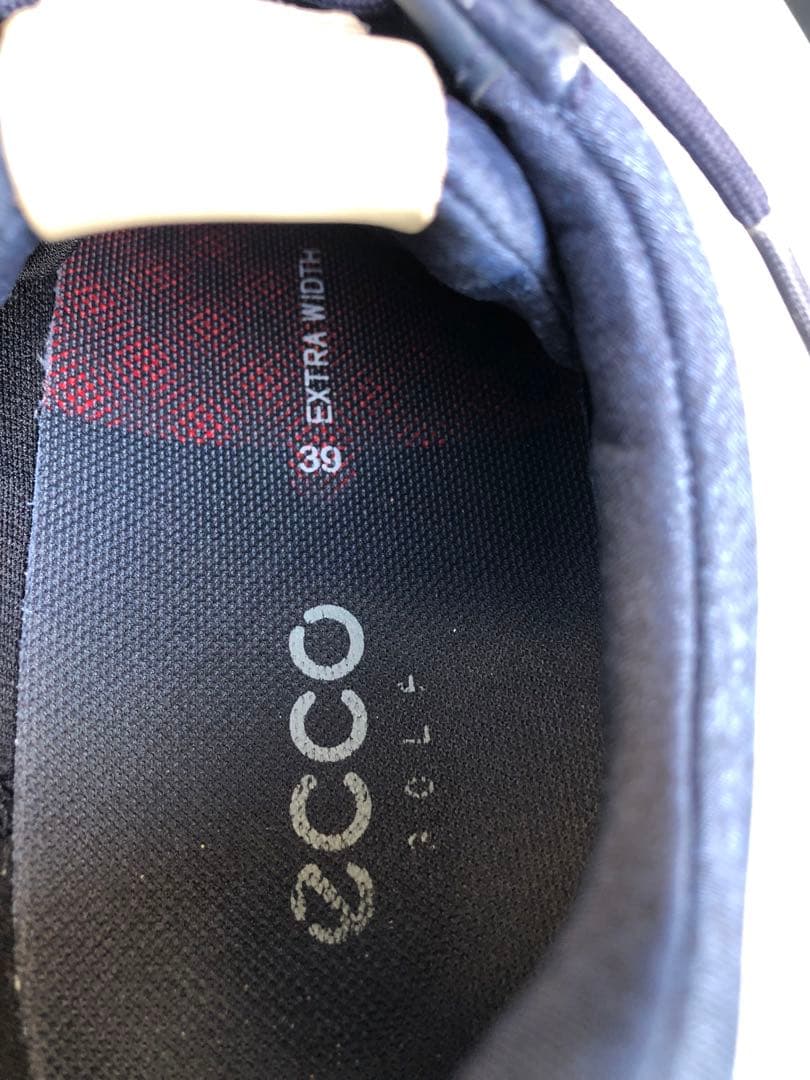 321番 美品ECCO ゴルフシューズ ネイビー39 24.5cmソフトスパイク