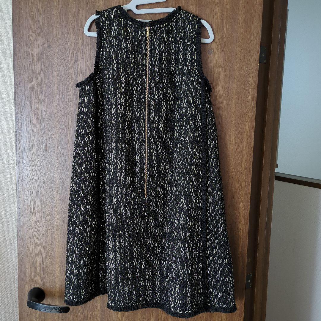 【美品】obli　ツイードジャンパーワンピース　Fサイズ