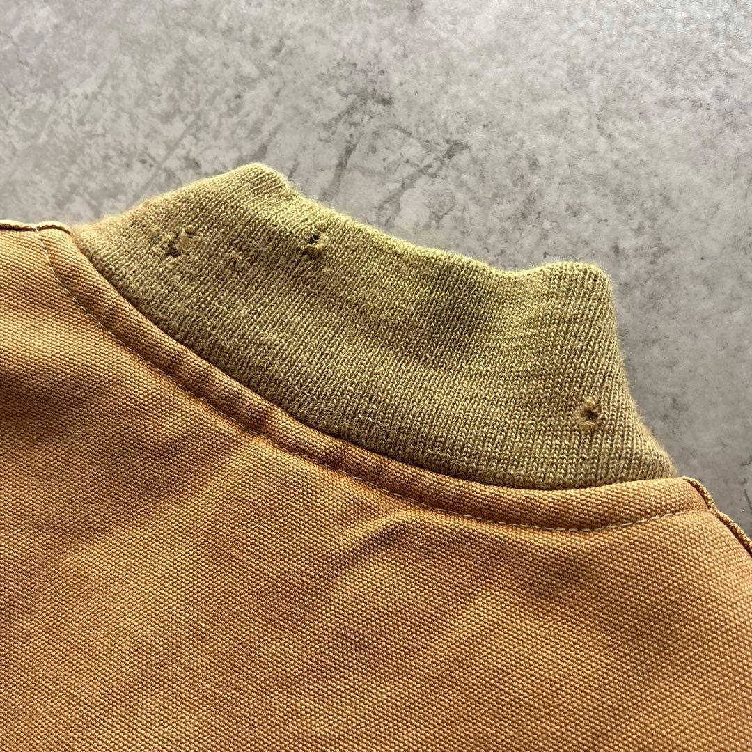 80's USA製■carhartt カーハート【M】ダックベスト 腰ゴム