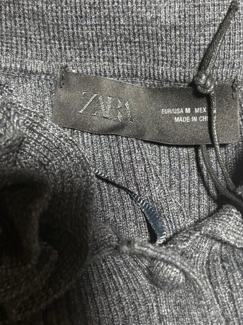 ZARA ウール混フラワーニットカーディガン