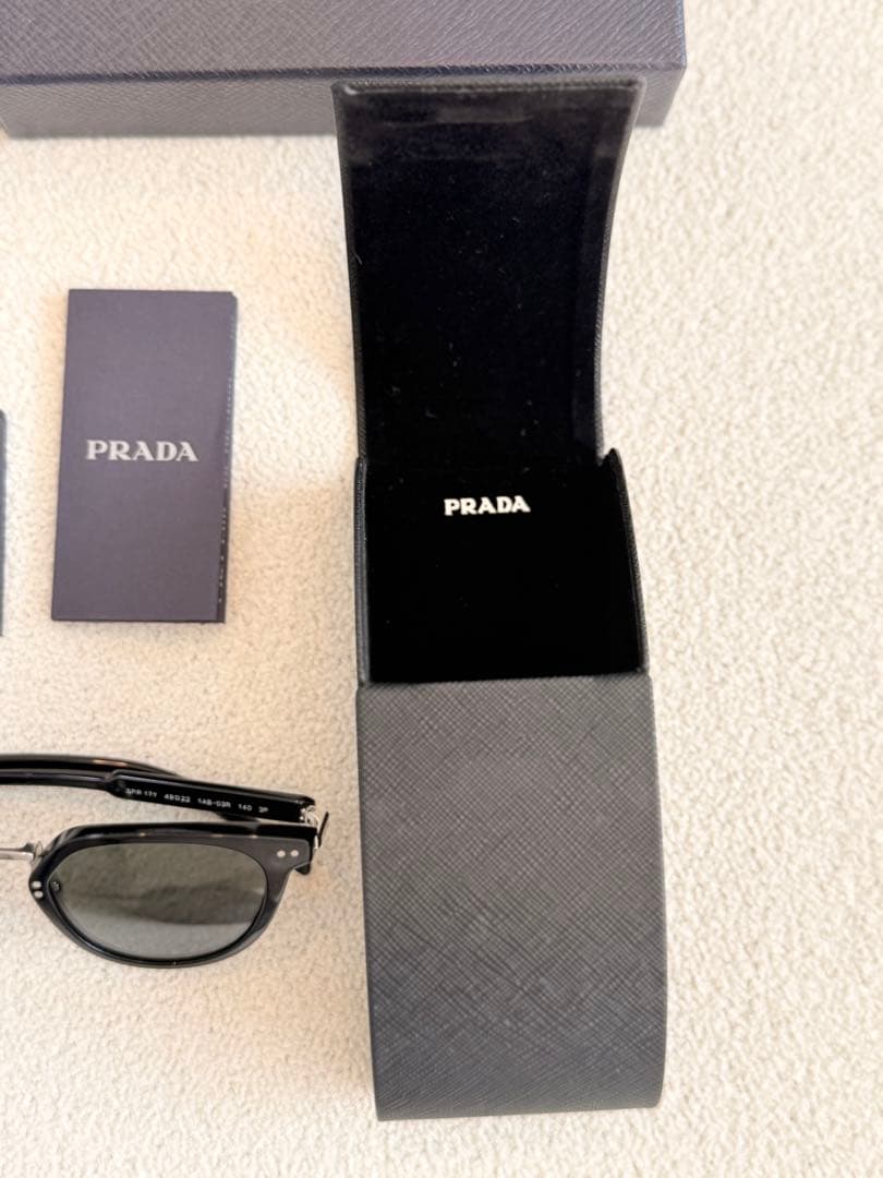 極美品、付属品有、PRADA プラダ ロゴサングラス SPR 17Y ボストン型