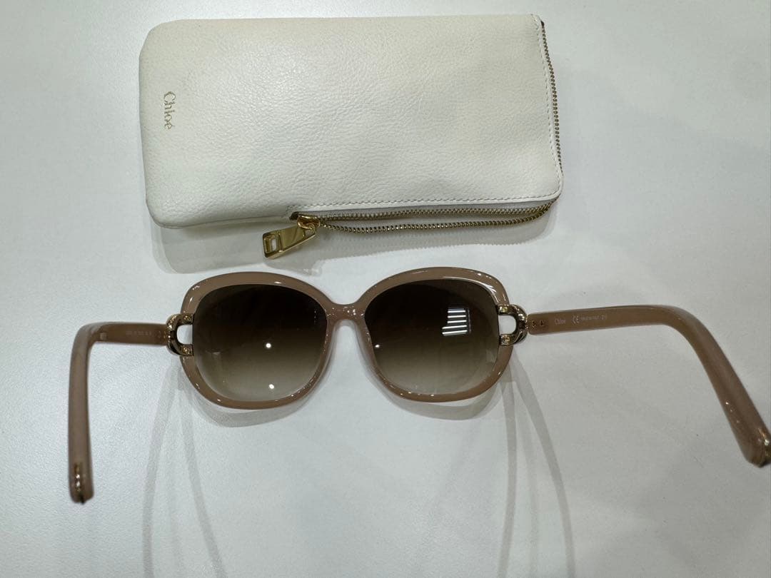 【美品】Chloe クロエ CE672SA サングラス ベージュ×ブラウン