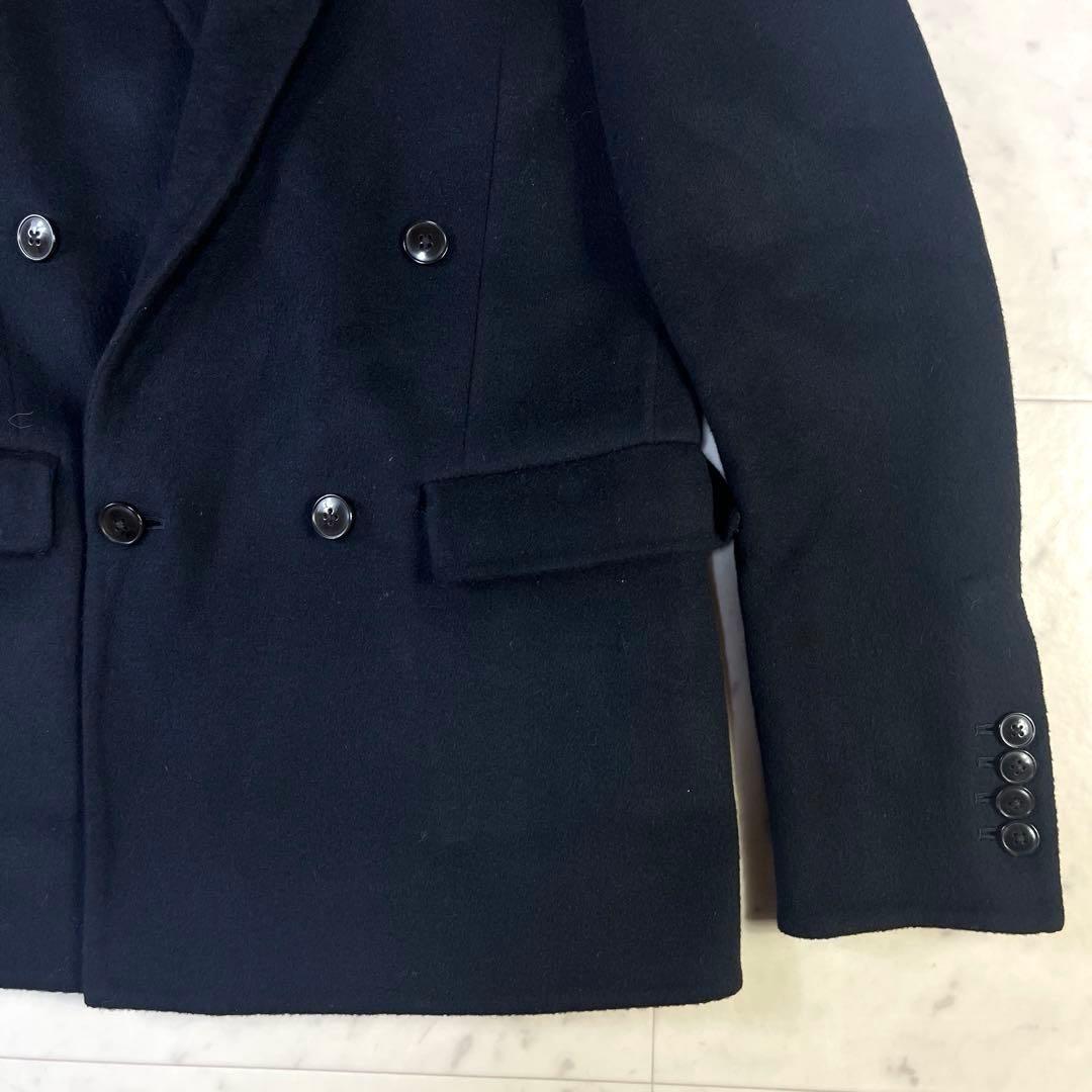 トゥモローランド　ウールダブルジャケット　定価4.9万　黒　44 裏地が青