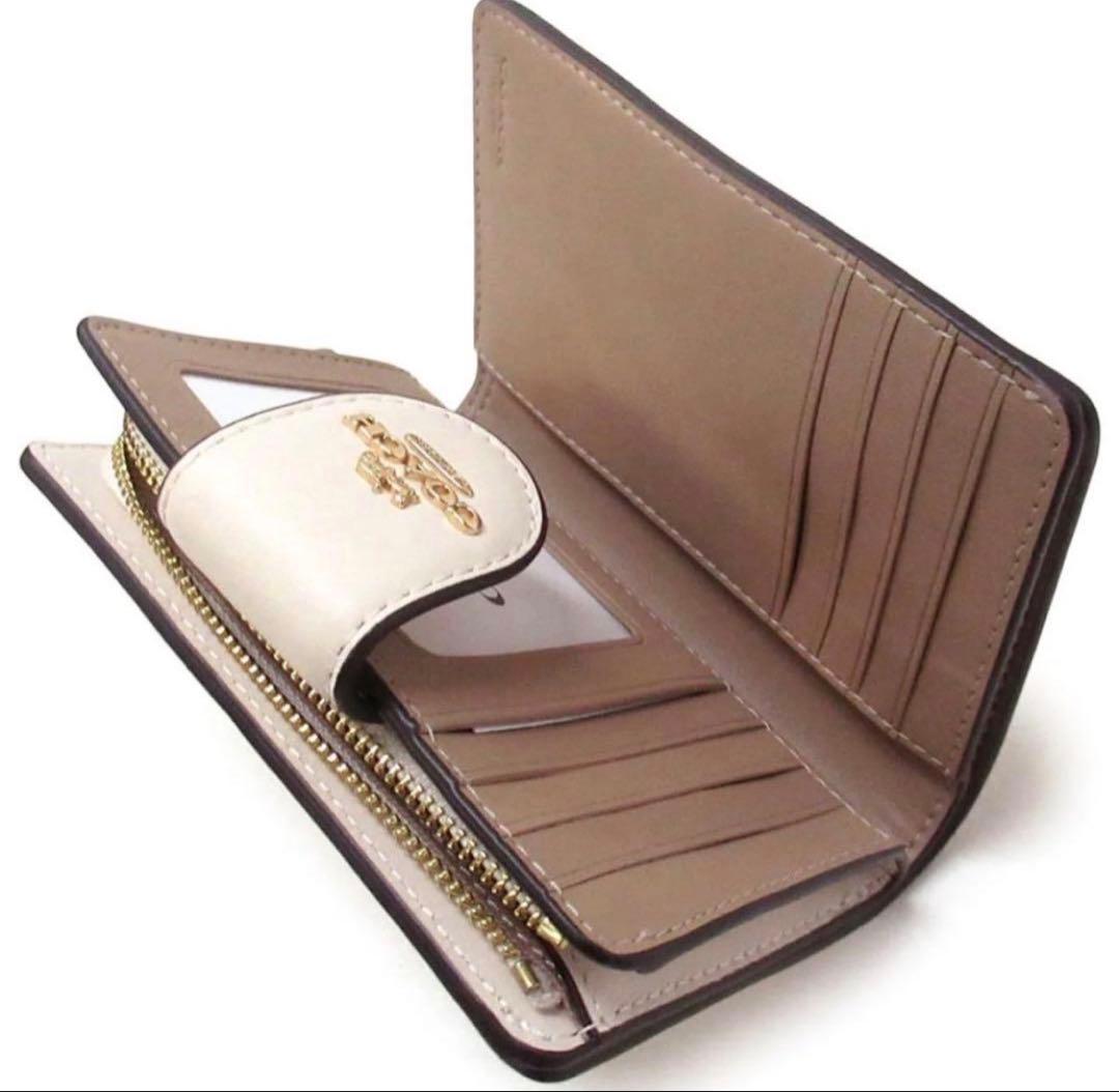 COACHコーチリファインドカーフレザーGOLDスター二つ折り財布