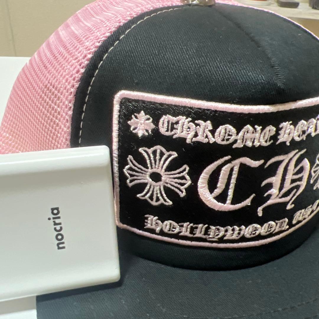 CHROME HEARTS トラッカーキャップ 黒/ピンク
