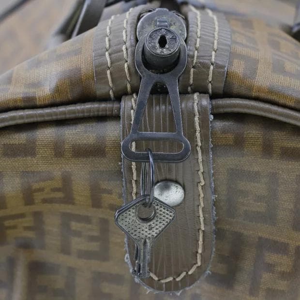 FENDI フェンディ ヴィンテージ ズッカ柄 ミニボストンバッグ ブラウン系