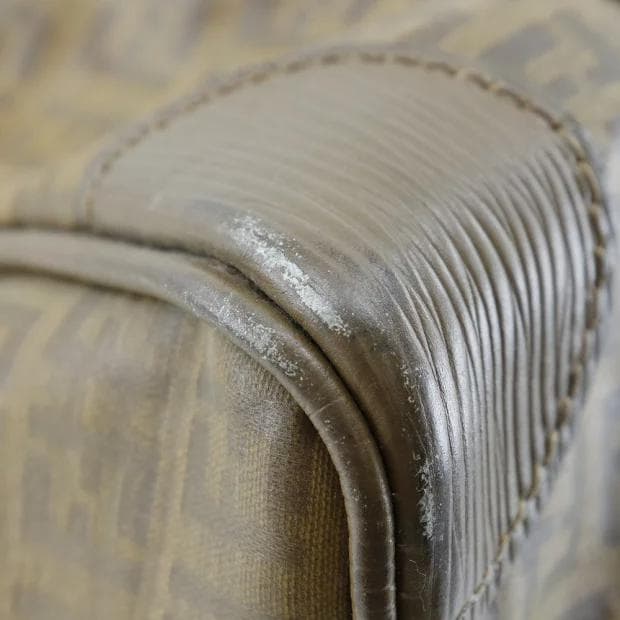 FENDI フェンディ ヴィンテージ ズッカ柄 ミニボストンバッグ ブラウン系