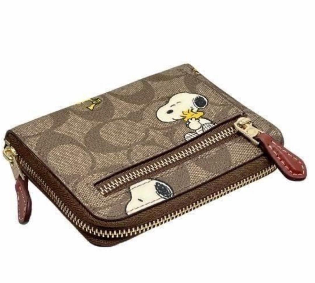 セ*ー様 コーチ COACH×スヌーピーシグネチャーコンパクトウォレット