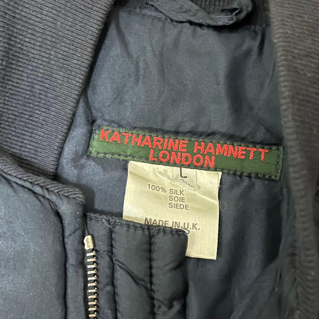 レア80s Katharine Hamnett シルク　ボマージャケットUK製