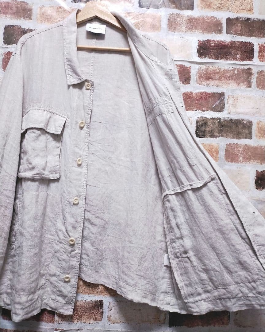 24ss solamonat poche リネン ミリタリー ジャケット