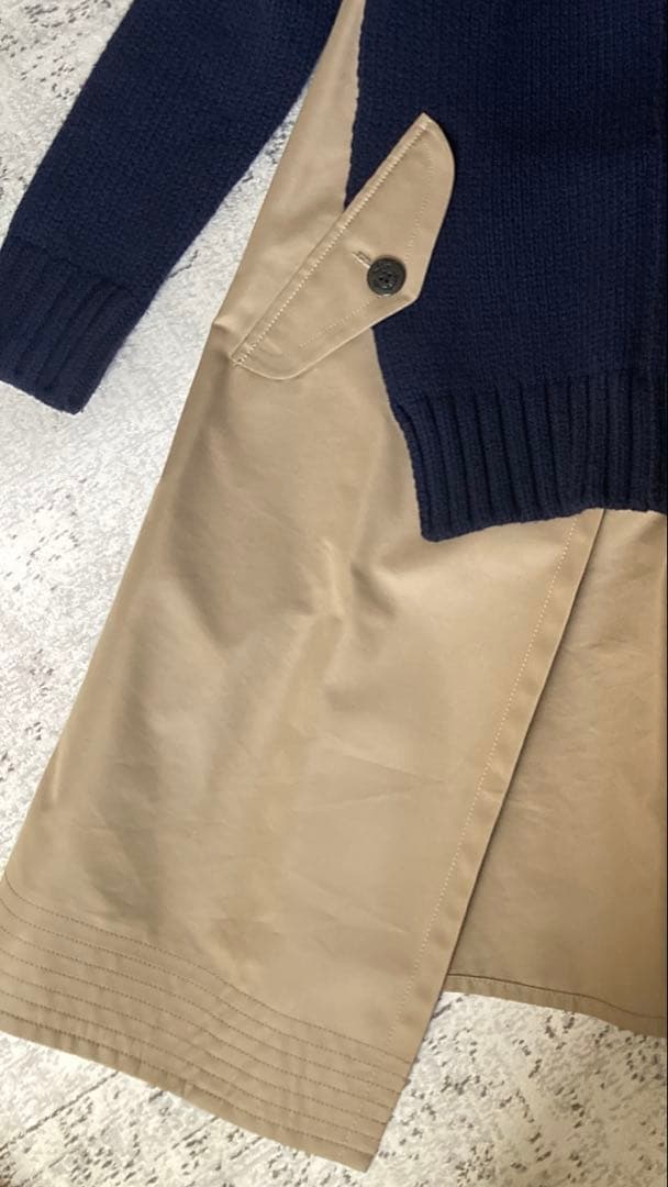 sacai✨Cotton Gabardine x Knit Cardigan