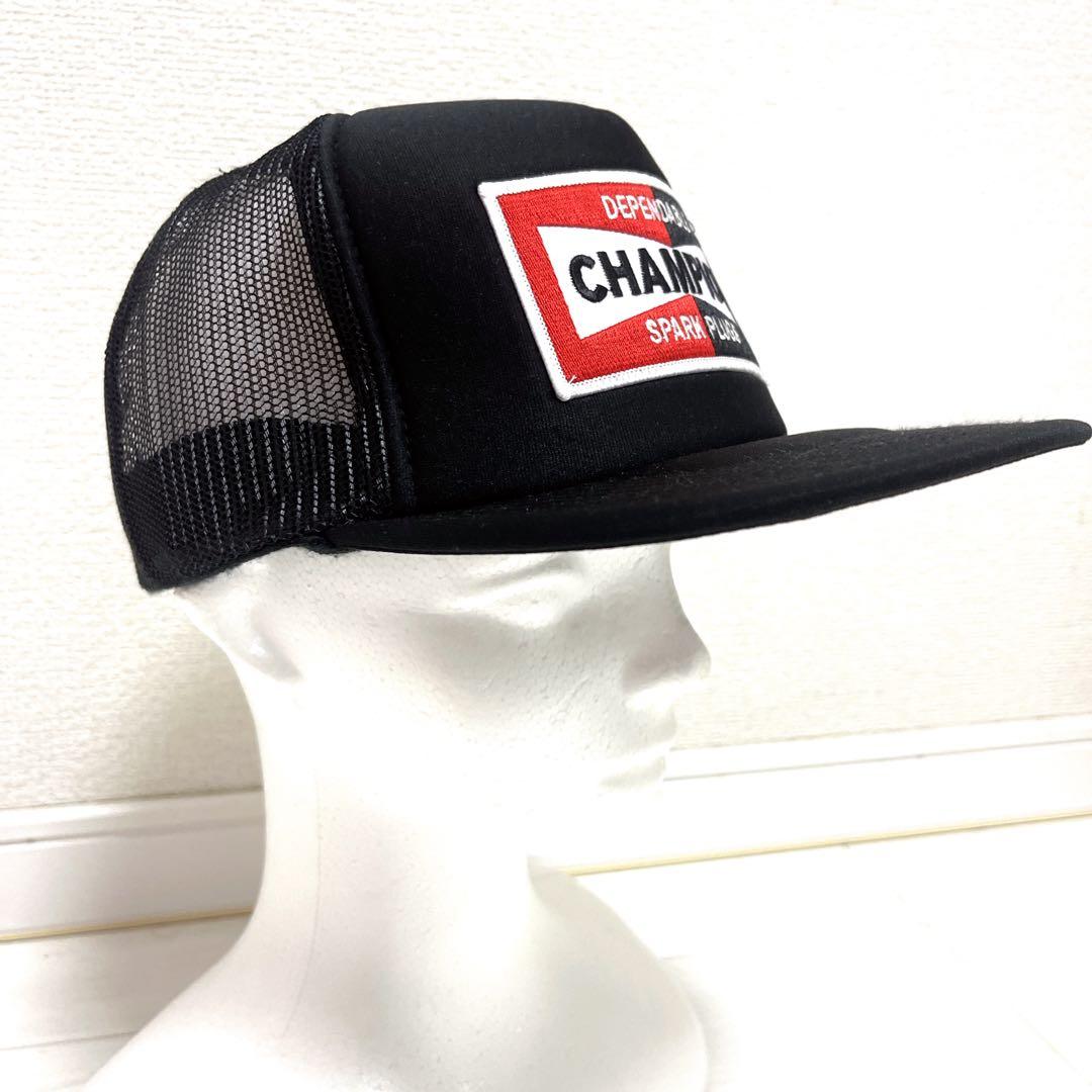 CHAMPION BIGパッチ　トラッカーキャップ　　ブラック　アメカジ