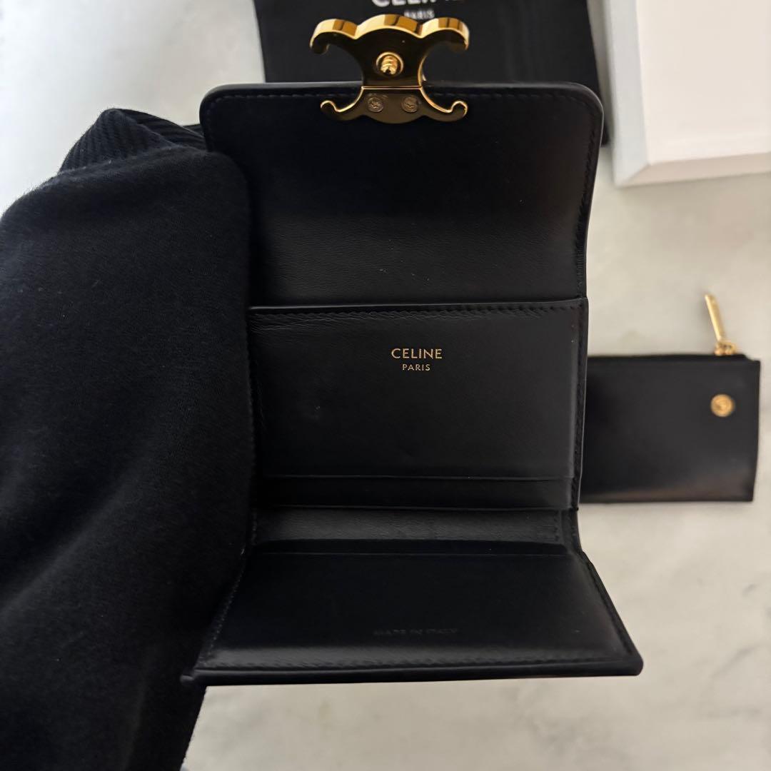 CELINE スモール フラップウォレット トリオンフ ブラック