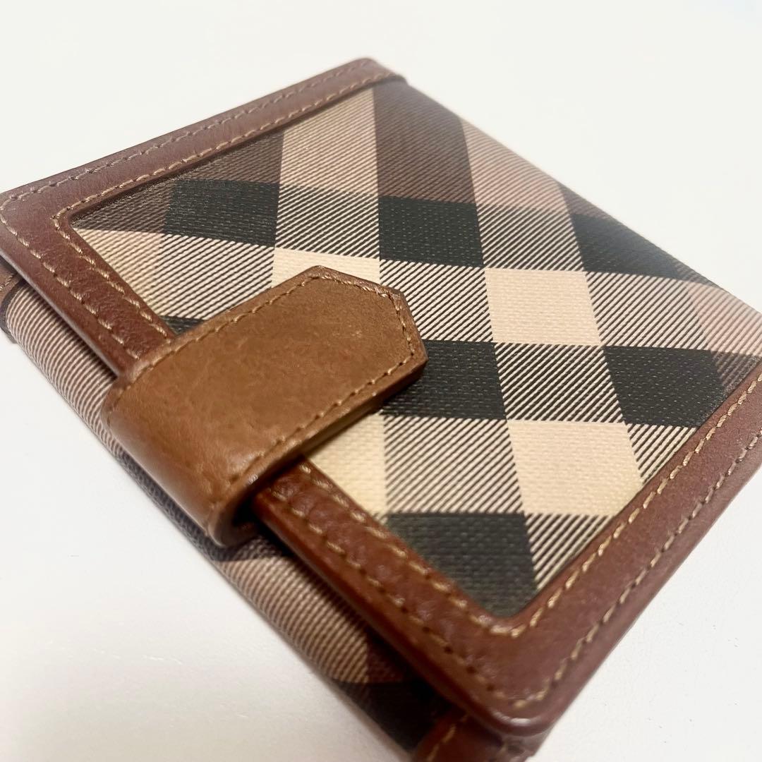 Burberry チェック柄 二つ折り財布 美品 ブラウン ノバチェック レア