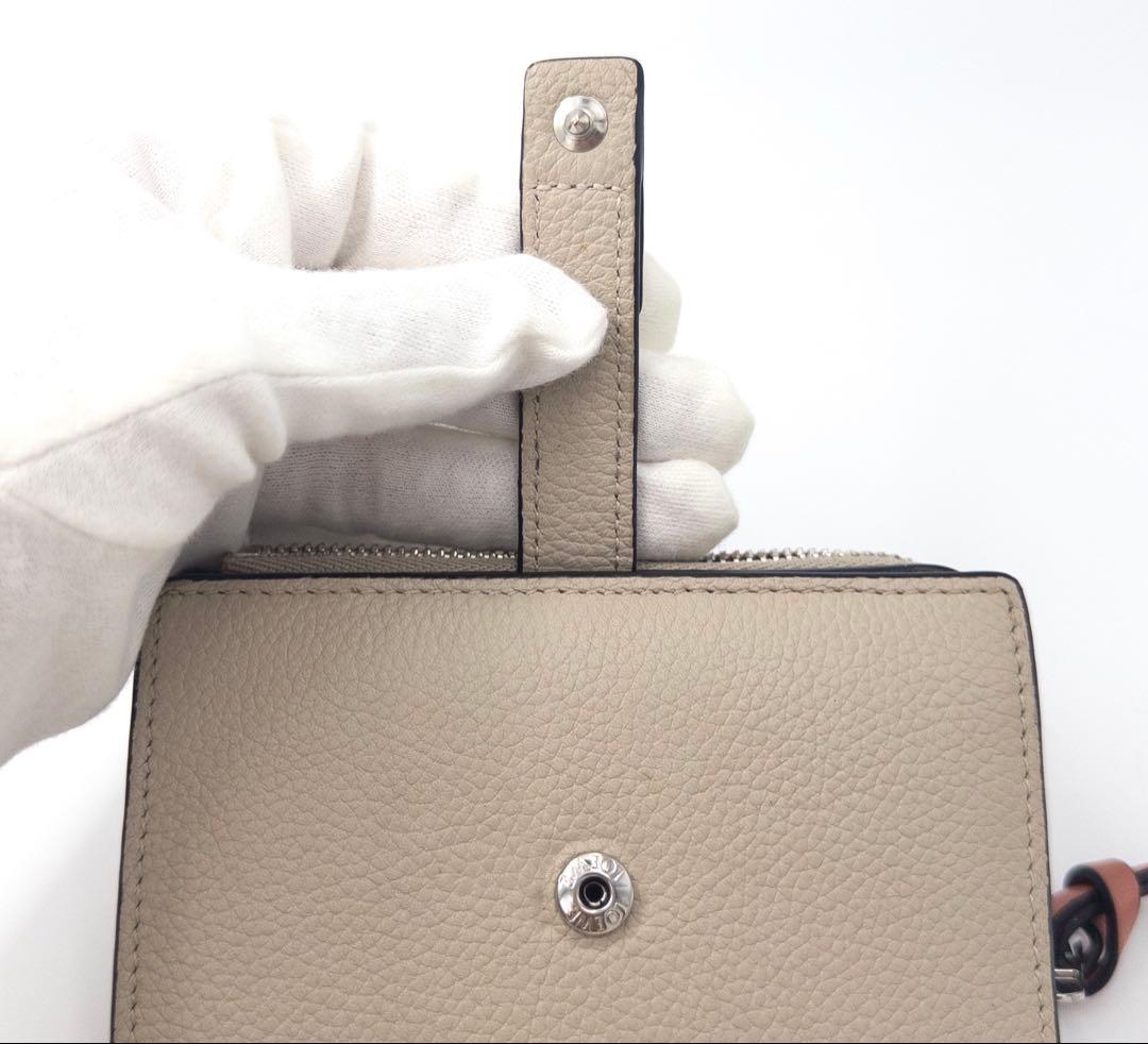 LOEWE ロエベ コンパクトジップウォレット ライトオーツ × ハニー財布