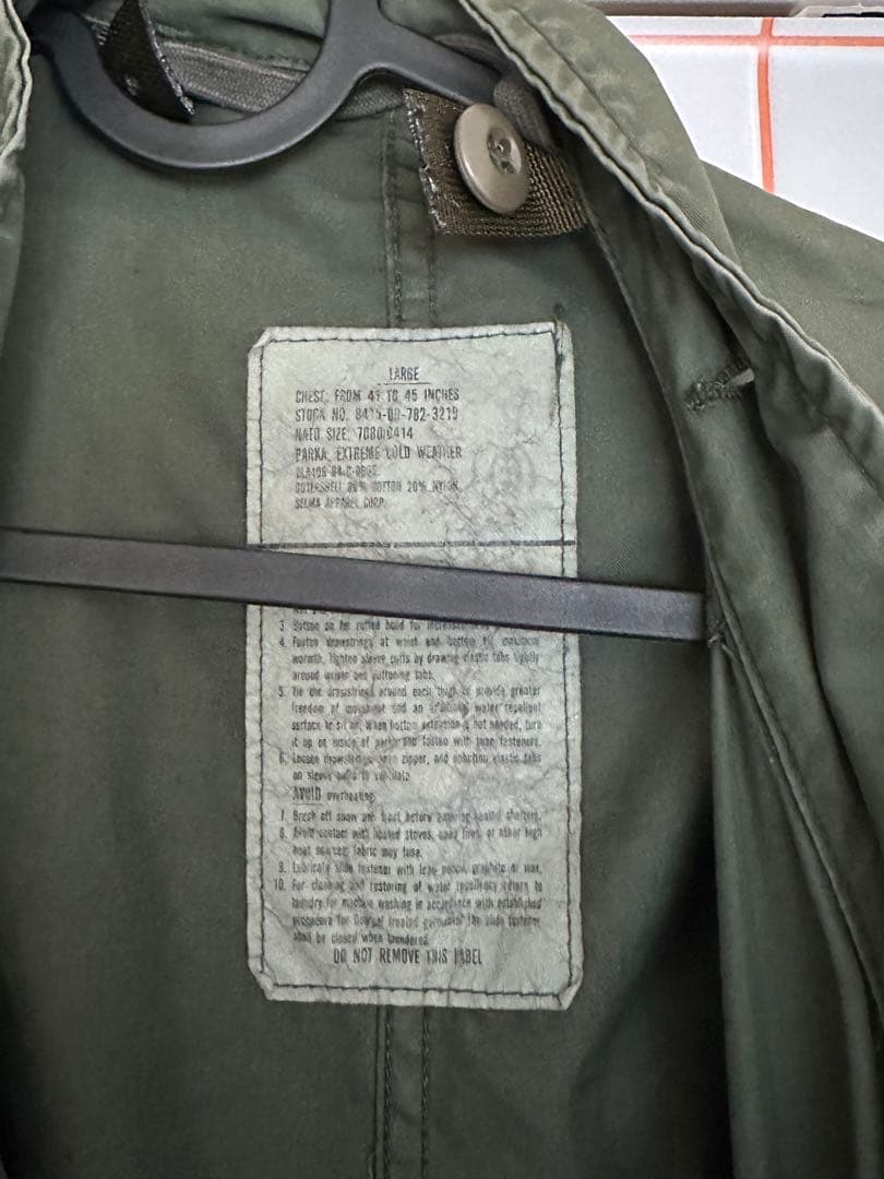 U.S.ARMY 80's M-65 フィッシュテール後染め オリーブ L