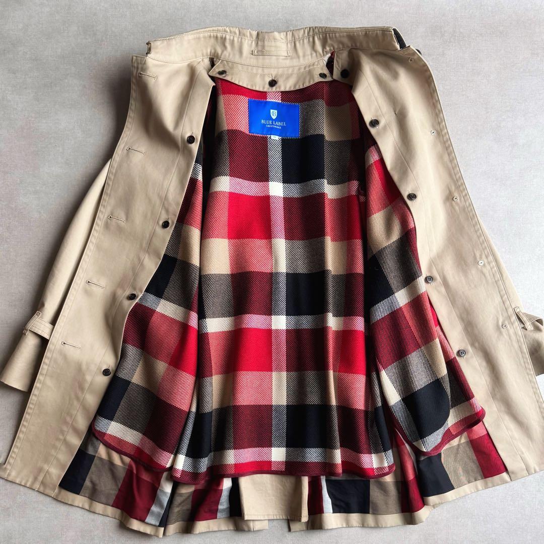 美品▲ブルーレーベルクレストブリッジ//ライナー付きステンカラーコート