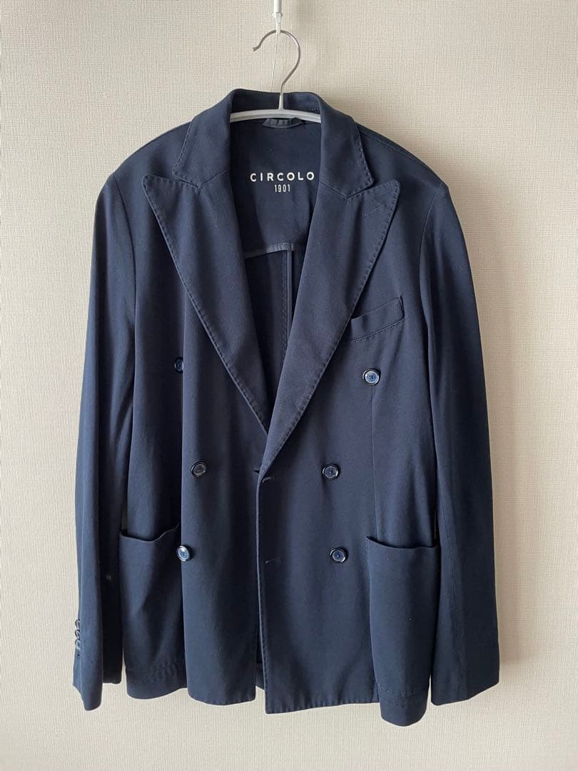 CIRCOLO 1901 ネイビー ダブルブレストジャケット 46 チルコロ