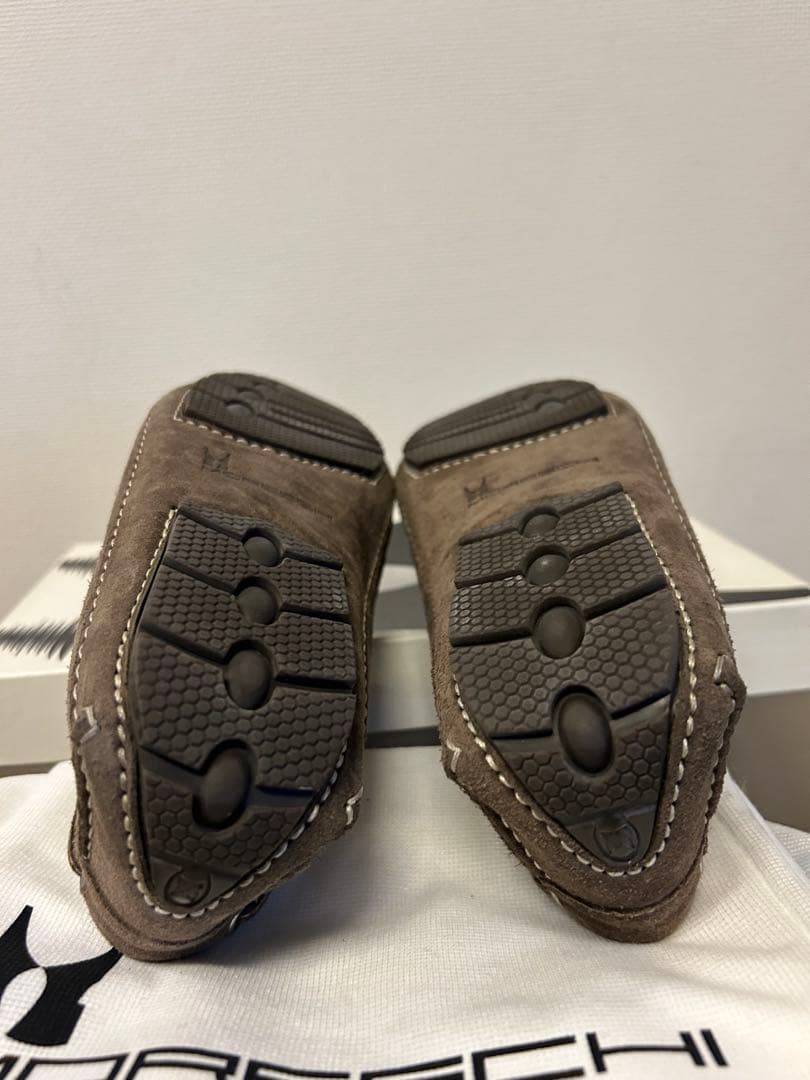 【美品】MORESCHI スウェード ドライビングシューズ　トープカラー