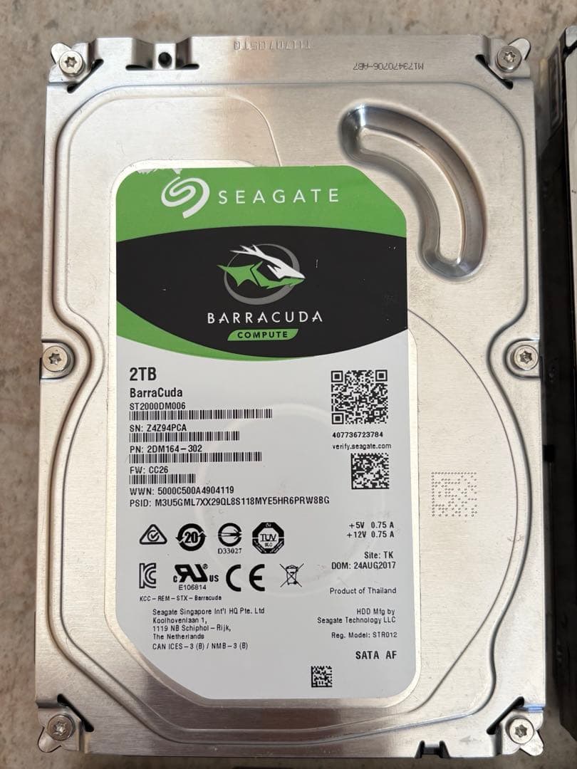 【ジャンク品】Seagate Barracuda 2TB 4TB内蔵型HDD