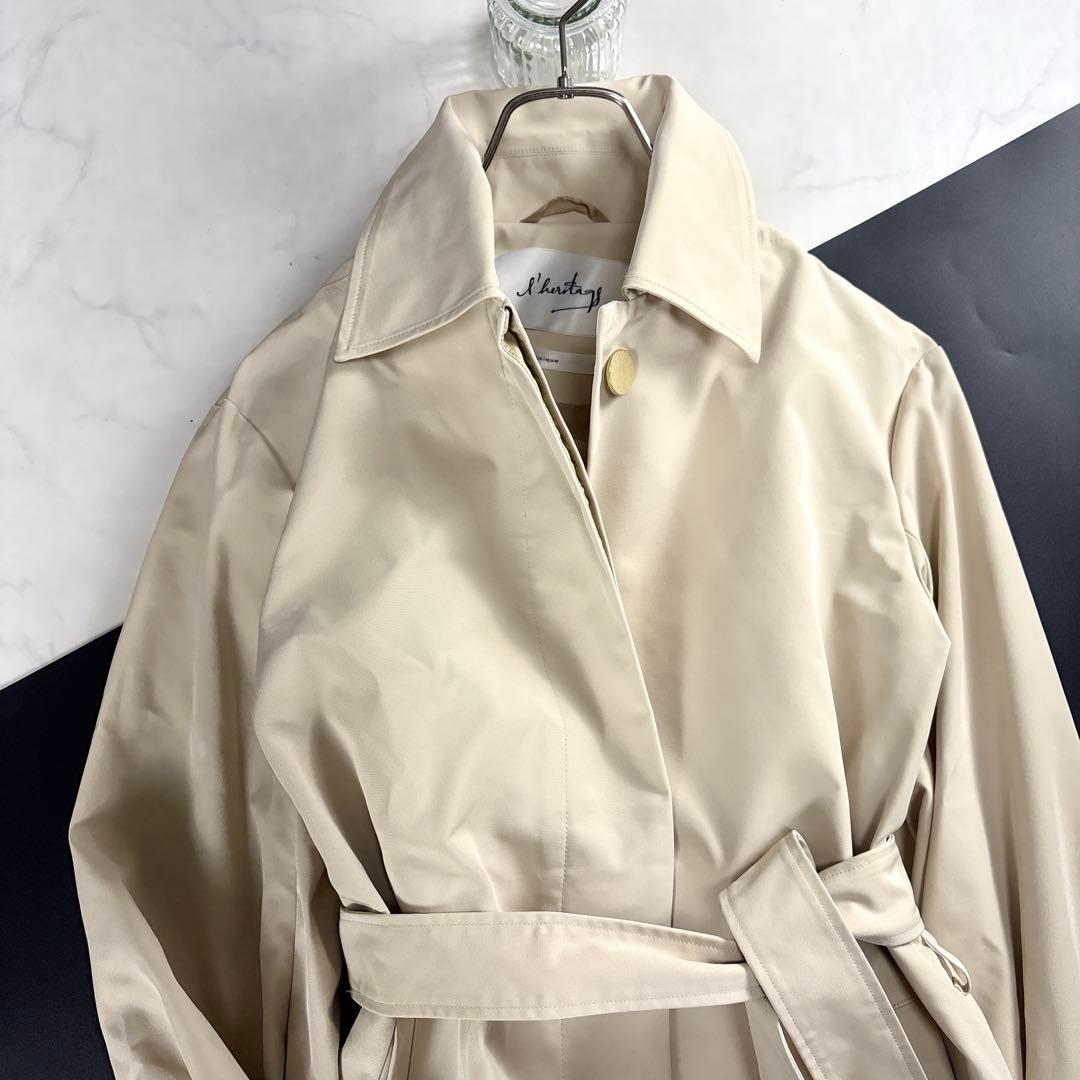 美品✨レリタージュ マルティニーク ハイカウントオックス ステンカラーコート 春