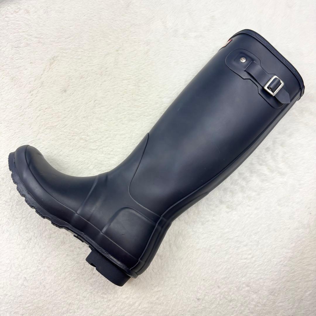 ハンター WOMENS ロングブーツ レインブーツ 英国製 ネイビー 24㌢