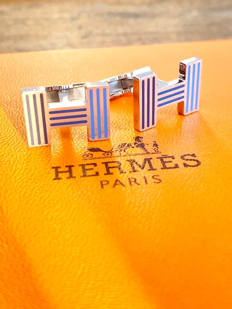 HERMES エルメス クイズ レインボー Hロゴ カフリンクス カフス ボタン