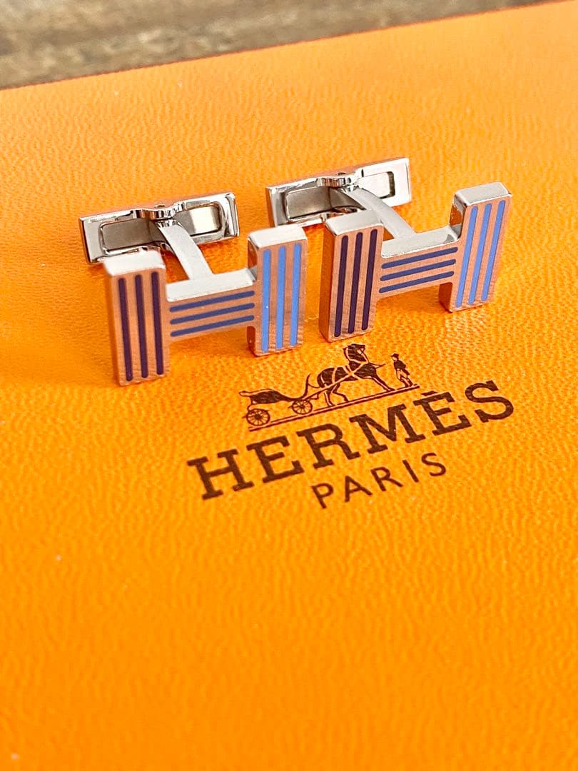 HERMES エルメス クイズ レインボー Hロゴ カフリンクス カフス ボタン