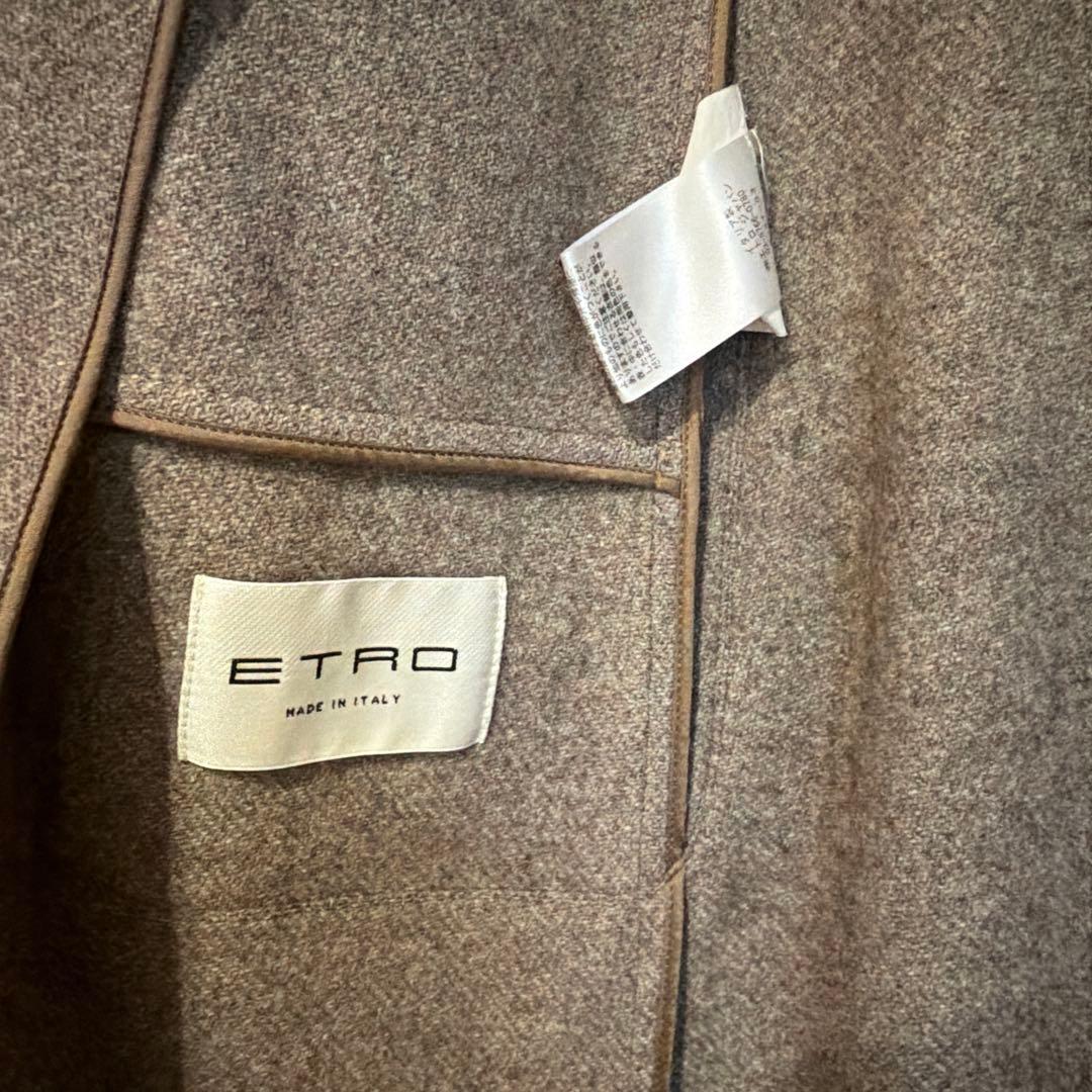 ETRO 刺繍入りグレージュコート　美品