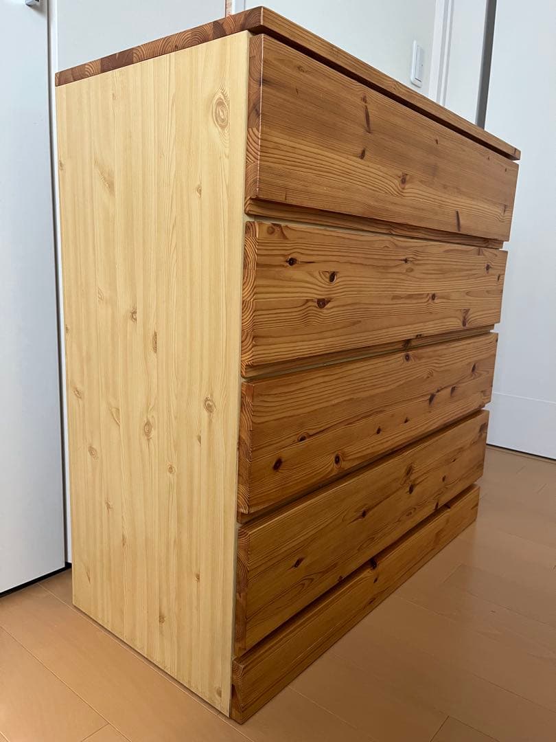 無印良品　パイン材　チェスト　4段　ワイド　廃盤品