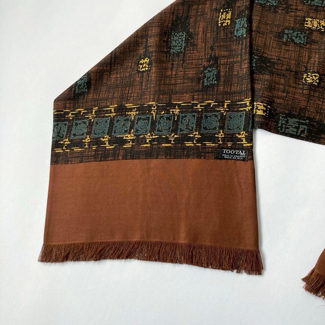 ヴィンテージ 英国製 Tootal Scarf ブラウン系 60-70s