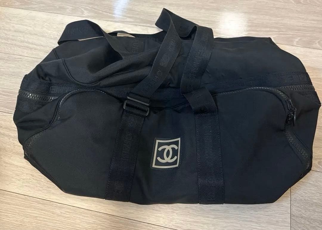 CHANEL ブラック ボストンバッグ