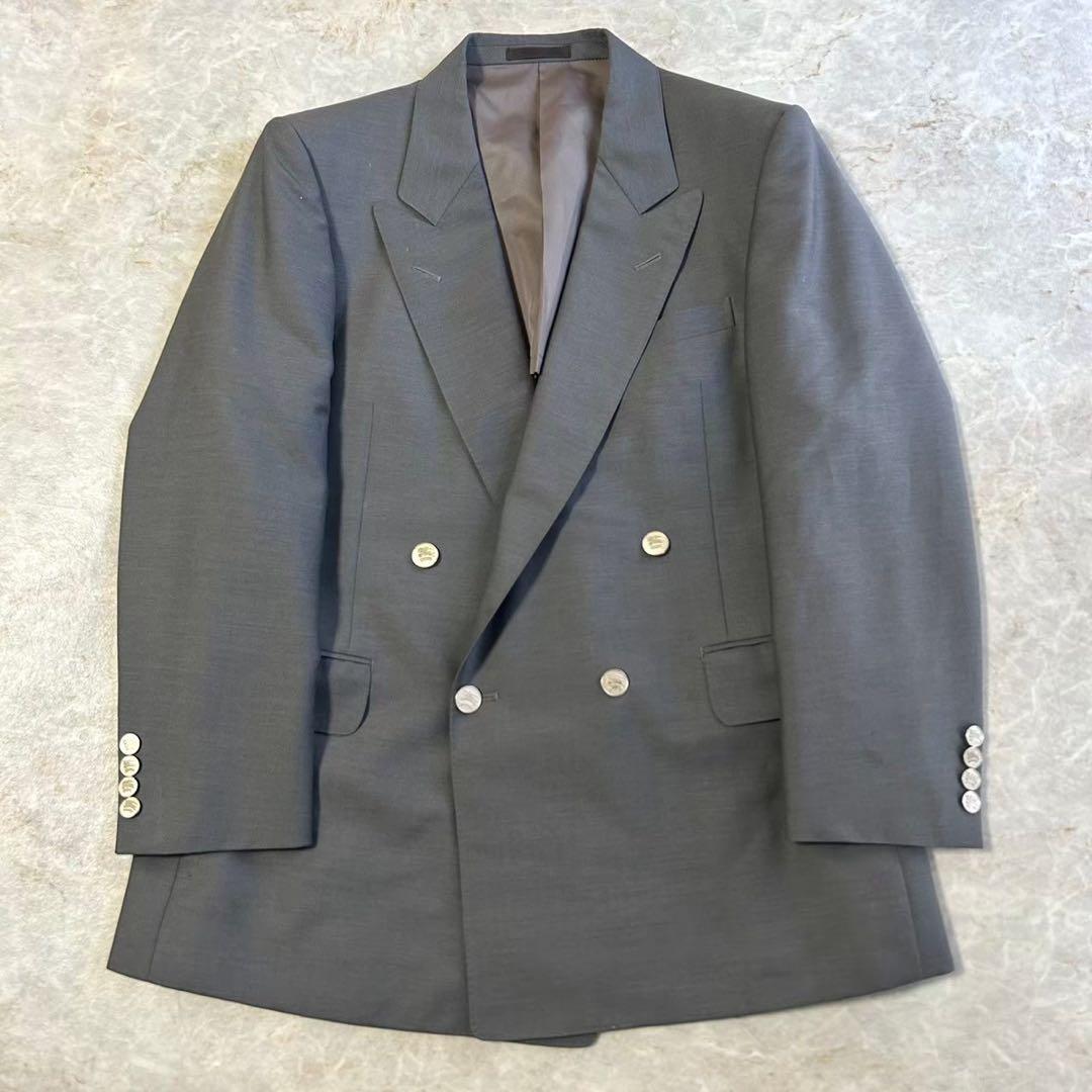 90s BURBERRY バーバリー 金ボタン ダブル ウールセットアップスーツ